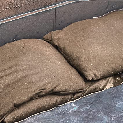 Photo 1 of 5 Pieces Sandless Sand Bags Water Flood Dam Bags, 14 x 26 Inch, Garage Water Barrier, Quick Flood Barrier Linen Dam Sandbags with Tying Rope for Flooding Protection Leaking Control Garage Garden
