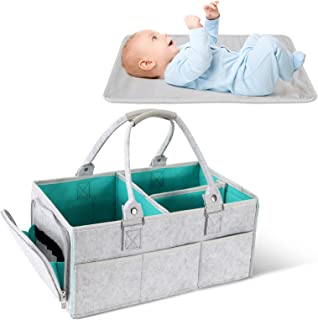 Photo 1 of Coorganisers Diaper Caddy with Changing Pad Liner, Diaper Caddy Organizer for Baby Girl and Boy, Caddy Organizer for Diaper Organizer, Baby Organizer for Changing Table
