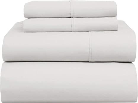 Photo 1 of 800 Thread Count 100% Cotton Sheet White Queen Sheets Set, 4-Piece Long-Staple Combed Pure Cotton Best Sheets for Bed, Breathable, Soft & Silky Sateen Weave Fits Mattress Upto 18'' Deep Pocket