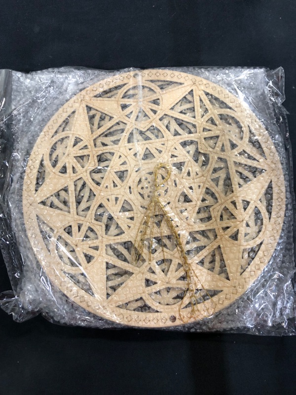 Photo 1 of 5.31" Sacred Geometry Wall Art 4 PCS Set, (The Eye of Horus, The Flower of Life, The Tree of Life, Metatron's Cube) Crystal Grid Meditation Chakra Wooden Wall Art Yoga Decor Spiritual Gifts