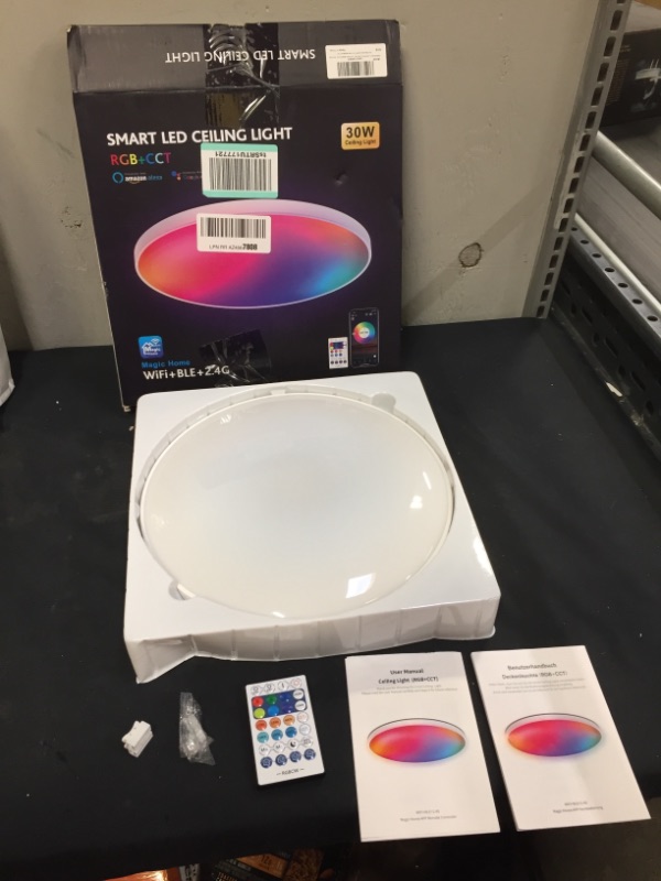 Photo 1 of 30W Smart LED Ceiling Light, 12" Recessed Ceiling Light Bluetooth+WiFi App Control, Compatible with Alexa Google Home, 16 Million Colors, Dance in Sync with Music, Suitable for Bedroom Living Room