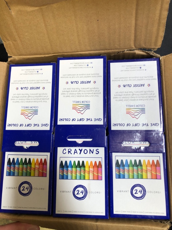 Photo 2 of Color Swell Crayons Bulk Packs - 18 Boxes of 24 Vibrant Colored Crayons of Teacher Quality Durable Classroom Pack for Kids Students Party Favors