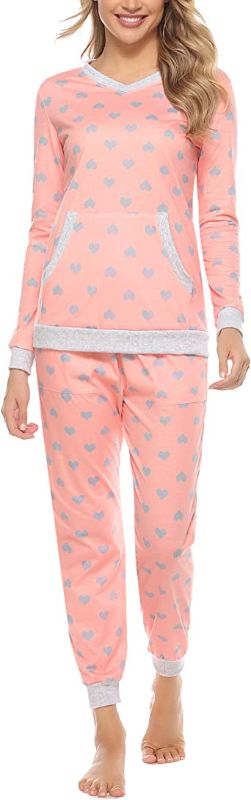 Photo 1 of Aiboria Womens Cotton Pajamas Set Long Sleeve Sleepwear Soft Lounge Pjs Set
XL