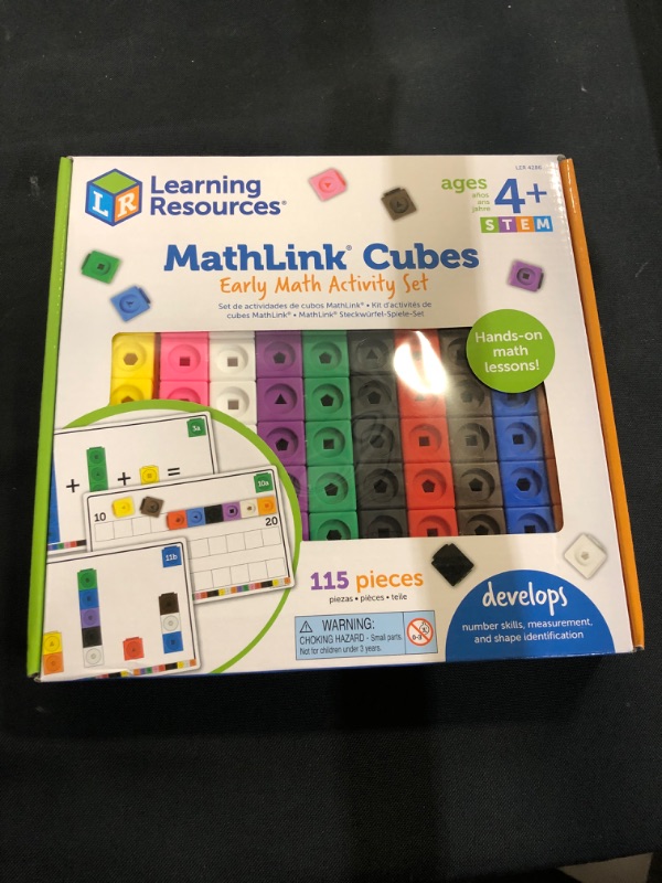 Photo 2 of 115pc Kids' MathLink Cubes Early Math Activity Set - Learning Resources


