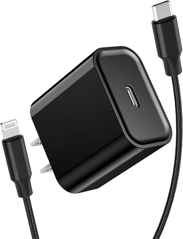 Photo 1 of [Apple MFi Certified] iPhone Charger, Belcompany 20W Type-C Power Delivery Fast Wall Charge Travel Plug & 6.6FT USB-C to Lightning Quick Charge Braided Sync Cable for iPhone 12/11/XS/XR/X/iPad/AirPods
