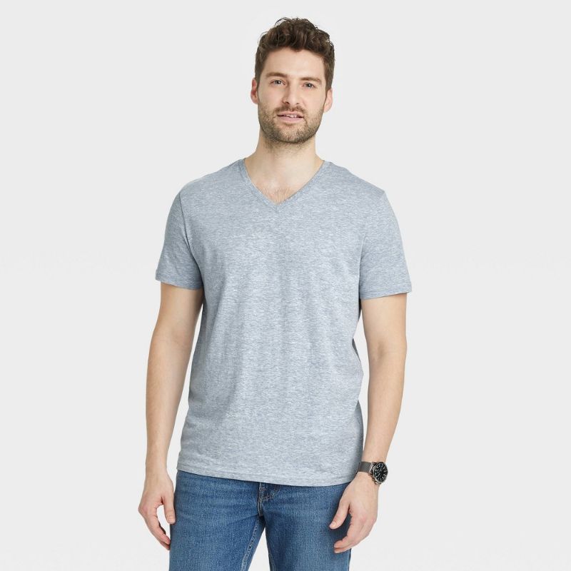 Photo 1 of En's Short Sleeve Novelty V-Neck T-Shirt - Goodfellow & Co™, SIZE: SML , COLOR : BLUE
