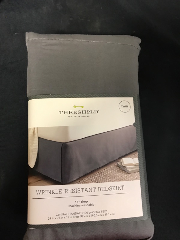 Photo 2 of Wrinkle-Resistant Bed Skirt - Threshold