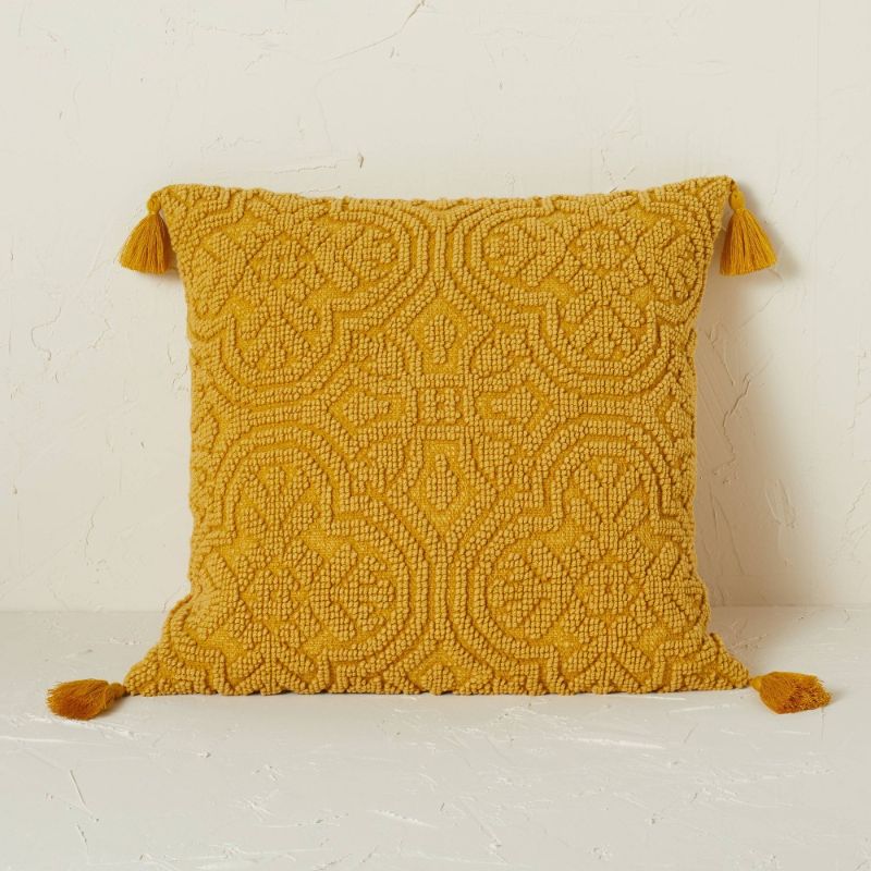 Photo 1 of Arabesque Pattern Textured Square Throw Pillow - Opalhouse™ Designed with Jungalow