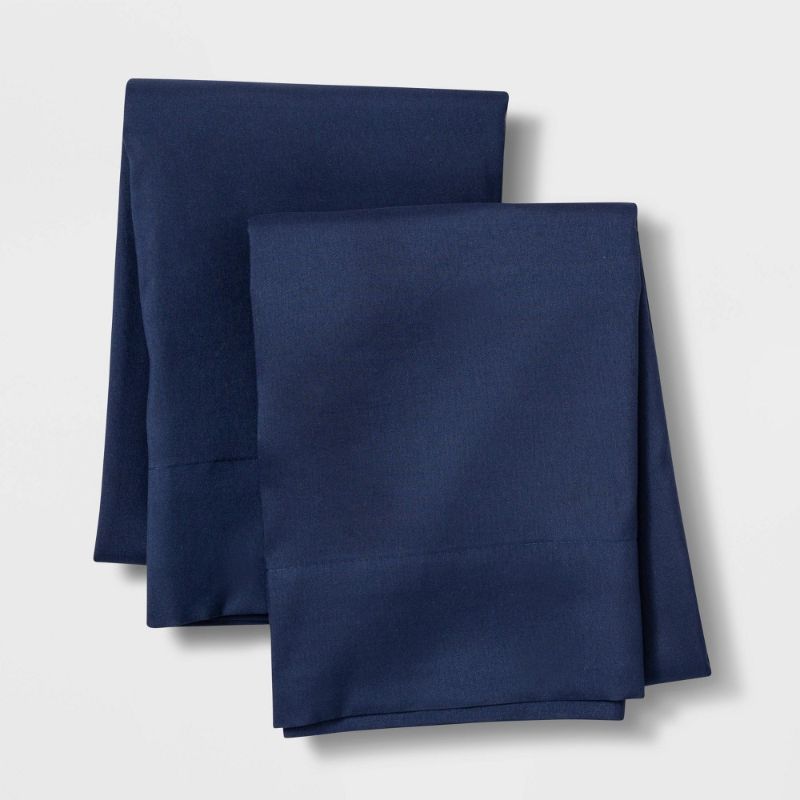 Photo 1 of 2 Set of 2 Solid Pillowcases Navy - Pillowfort