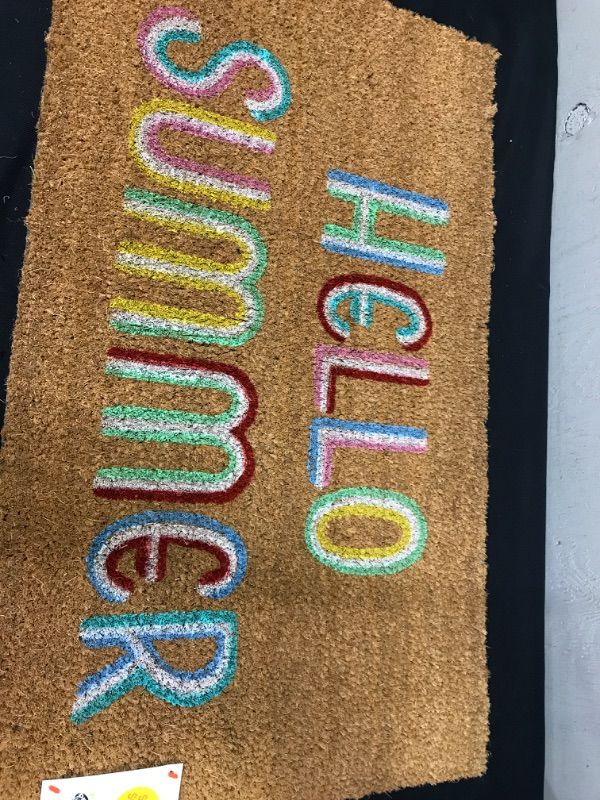 Photo 2 of 1'6x2'6 Hello Summer Doormat Brown - Sun Squad