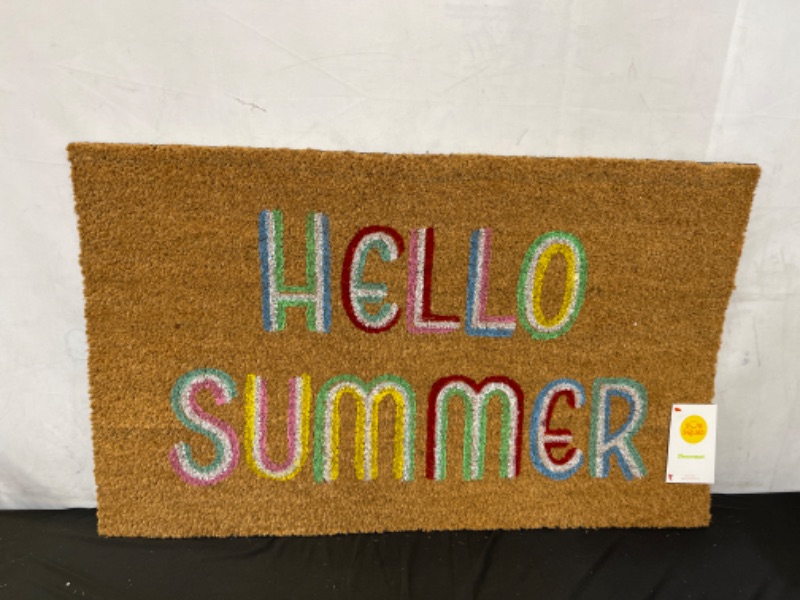Photo 2 of 1'6"x2'6" Hello Summer Doormat Brown - Sun Squad
