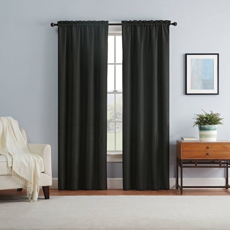 Photo 1 of 1pc Blackout Braxton Thermaback Window Curtain Panel - Eclipse
42"W x 63"L




