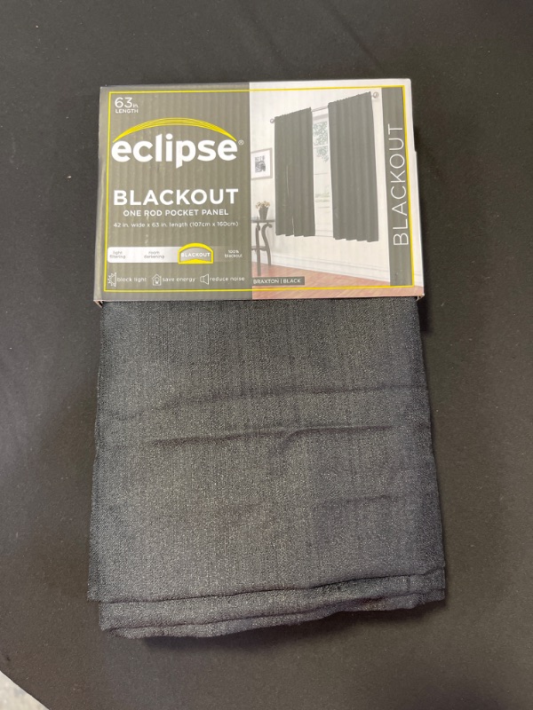 Photo 2 of 1pc Blackout Braxton Thermaback Window Curtain Panel - Eclipse
42"W x 63"L





