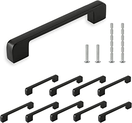 Photo 1 of 10PCS Cabinet Pulls, Drawer Pulls, Black Cabinet Handles, Dresser Handles 5.4" Length with 5" Center to Center by HOUSUN