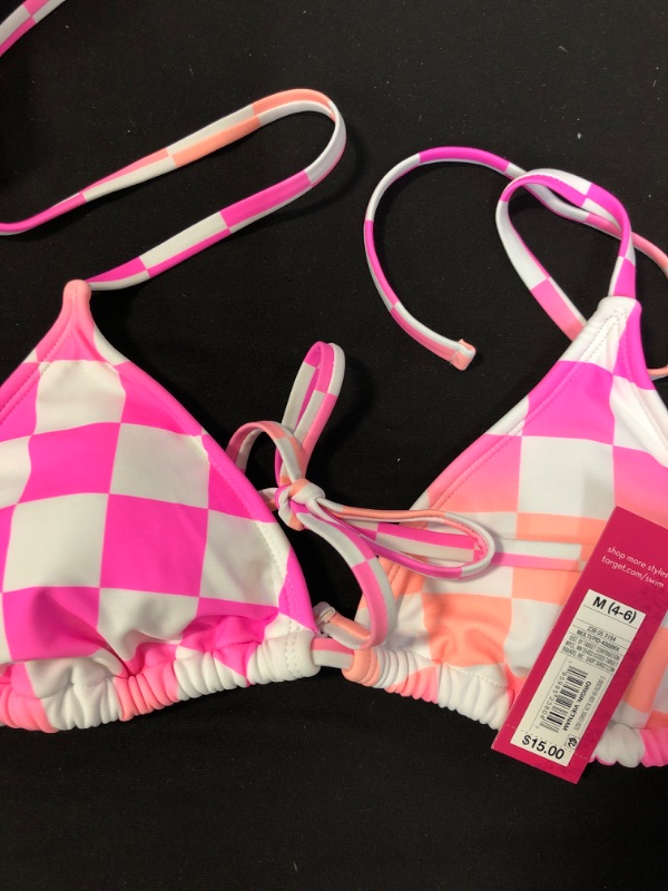 Photo 2 of BIKINI TOP MULTI COLORED CHECKERED SIZE M