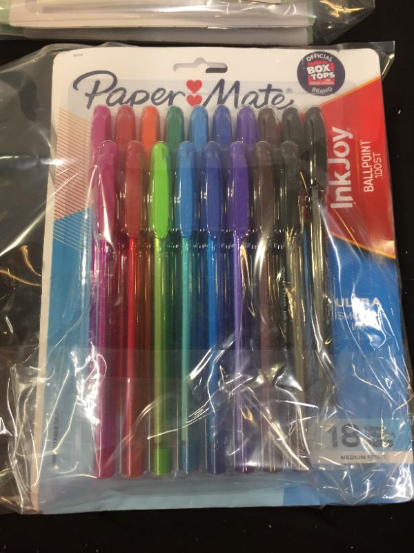 Photo 2 of Paper Mate InkJoy 100 Ballpoint Pens, Medium Point, Assorted Colors 18 Count 2 PACK 