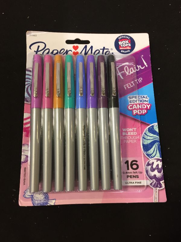 Photo 2 of Paper Mate Flair Candy Pop Felt Tip Pen, Ultra Fine Point, Assorted Colors - 16/Pack