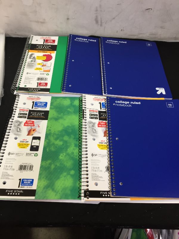 Photo 1 of 6 NOTEBOOKS ALL DIFFERENT COLORS 