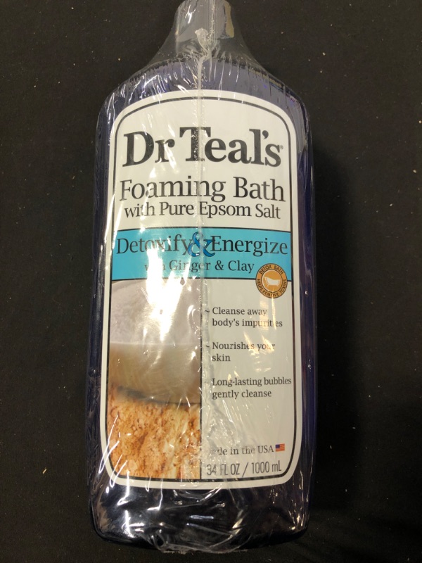 Photo 2 of Dr Teal's Pure Epsom Salt Detoxify Energize Foaming Bath with Ginger Clay, 34 oz.