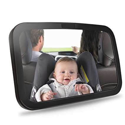 Photo 1 of BABY CAR MIROR FOR HEADREST, BACKSEAT REAR VIEW FACING WITH WIDE CONVEX SHATTERPROOF GLASS AND FULLY ASSEMBLED BACK SEAT, WIDE VIEW ADJUSTABLE ACRYLIC 360 FOR INFANT SAFETY