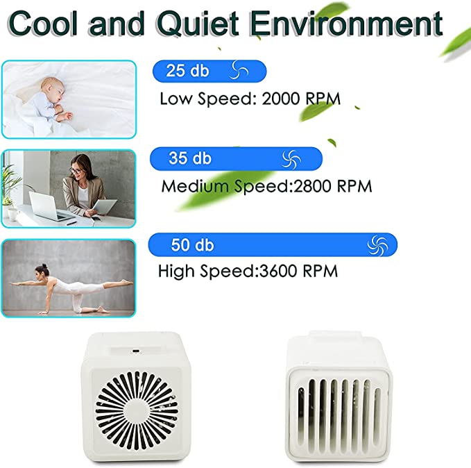 Photo 4 of TKLake Portable Air Conditioner, 4 In 1 Portable AC Air Conditioners, Mini Air Cooler Fans with USB & LED, Personal Air Conditioner for Home/Office/Dorm/Outdoor
