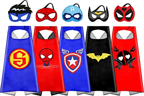 Photo 1 of Zaleny Superhero Capes and Masks Kids Super Hero Dress Up Costumes
