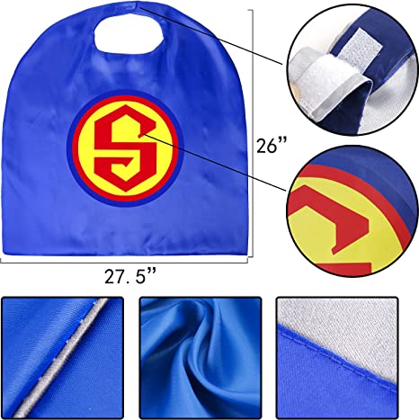 Photo 2 of Zaleny Superhero Capes and Masks Kids Super Hero Dress Up Costumes
