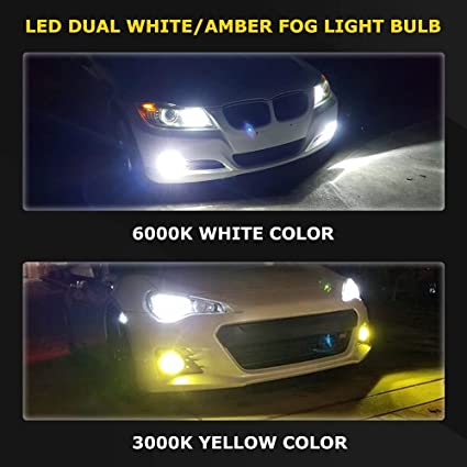 Photo 5 of Wenshare 9005 9006 Led Fog Lights Bulbs 35W Dual Color 3000K Yellow Amber 6000K White 3030SMD 35W High Power Bright DRL Driving Fog Lights Bulbs
