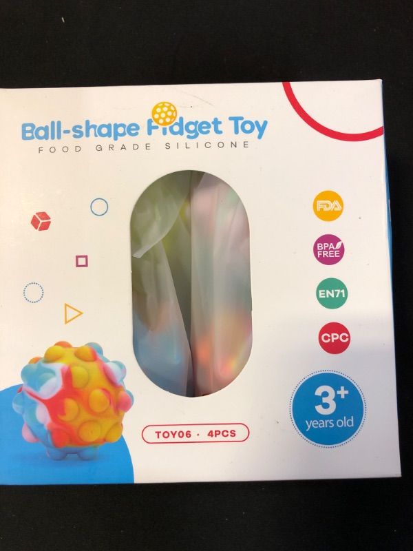 Photo 2 of 4 Pcs Pop Fidget Balls It Toys Popper Its Sensory Toy 3D Squeeze Pop Ball Its Fidget Toy Pop Rainbow Balls Anti-Pressure Popper BPA Free Food Grade Silicone Stress Balls