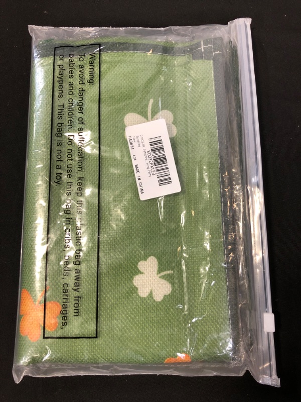 Photo 2 of 2 PCS St. Patrick's Day Table Runners 72 Inches Long Green Shamrock Table Runners Irish Linen Table Runners Spring Table Cloth Runners for Patrick's Day Spring Wedding Dining Party Supplies