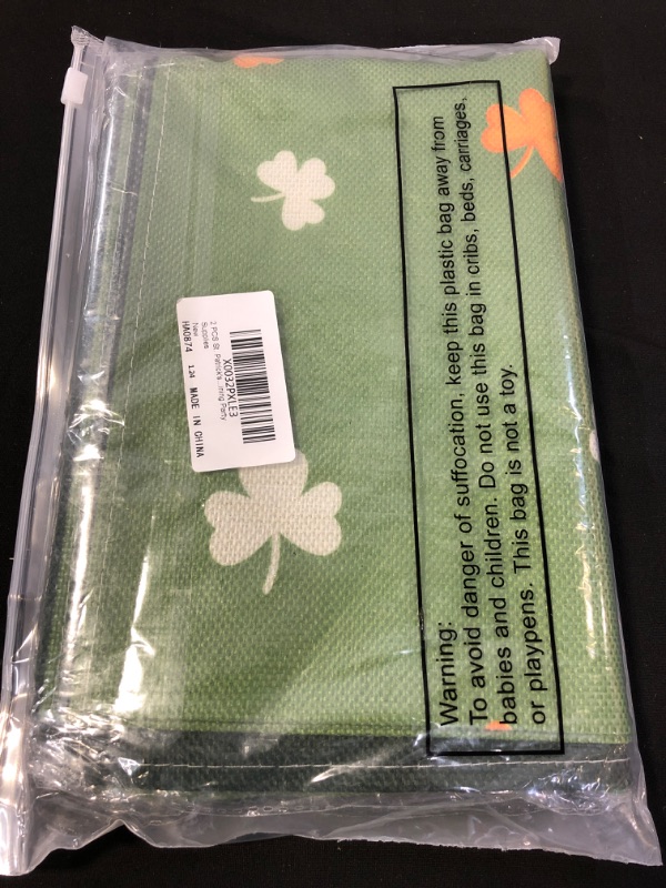 Photo 2 of 2 PCS St. Patrick's Day Table Runners 72 Inches Long Green Shamrock Table Runners Irish Linen Table Runners Spring Table Cloth Runners for Patrick's Day Spring Wedding Dining Party Supplies