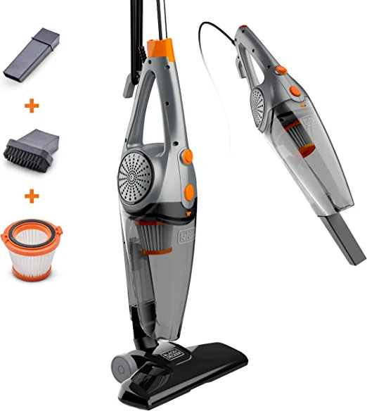 Photo 1 of  BLACK+DECKER 3-In-1 Upright, Stick & Handheld Vacuum Cleaner with Washable HEPA Filter, Powerful Corded 480-Watt Motor, Ultra Lightweight with Crevice Tool & Small Brush Attachments, Gray (BDXHHV005G)
