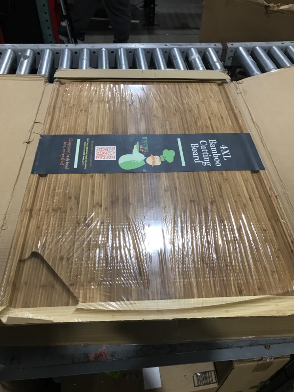 Photo 2 of 4XL Bamboo Butcher Block Cutting Board - Extra Large Cutting Boards for Kitchen 36 x 24 - Wood Countertop 24 x 36 Cutting Board - Wooden Extra Large Cutting Board 36 x 24 Butcher Block - Greener Chef 4XL - 36 x 24 Inches Two-Tone