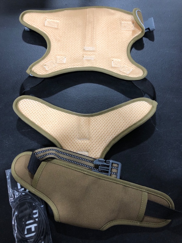 Photo 3 of Auroth Tactical Dog Harness for Small Medium Large Dogs No Pull Adjustable Pet Harness Reflective K9 Working Training Easy Control Pet Vest Military Service Dog Harnesses L(Neck:18-29",Chest:24-37") Army yellow SIZE LARGE