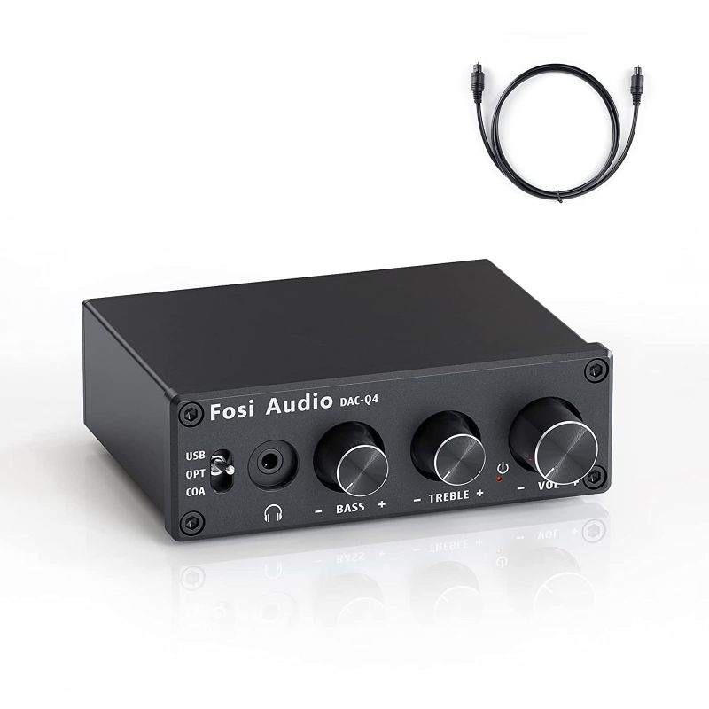 Photo 1 of Fosi Audio Q4 Headphone Amplifier Mini Stereo DAC 24-Bit 192 KHz USB Optical Coaxial to RCA AUX Digital-to-Analog Audio Converter Adapter for Home Desktop Powered Active Speakers