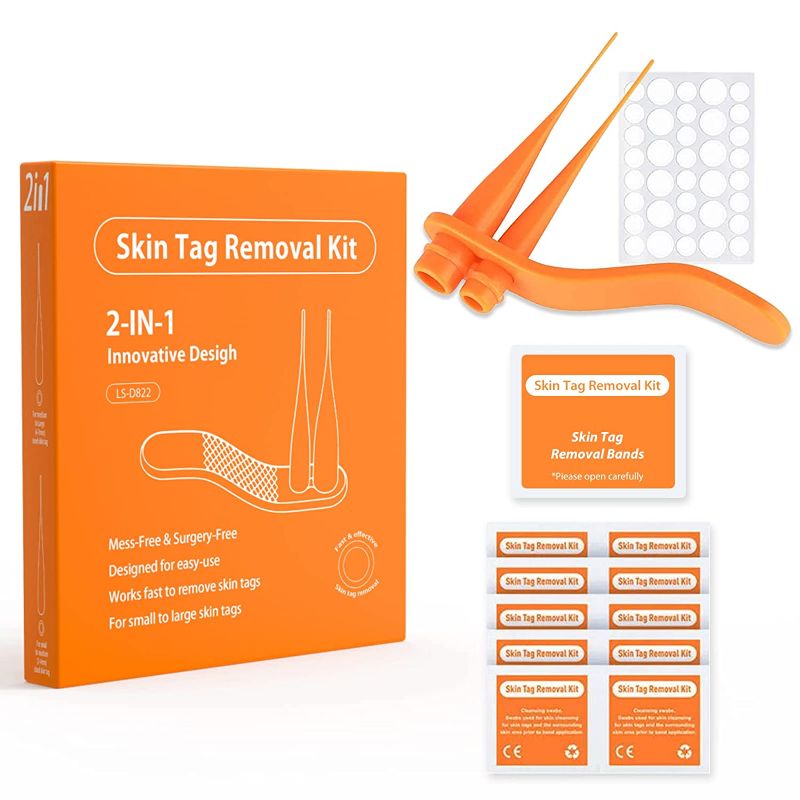 Photo 1 of 2022 Skin Tag Remover Kit (2mm to 7mm), 2-in-1 Skin Tags Removal Patches, Micro Body Care Mole Wart Tool Skin Tag Removal Device Skin Tag for Small to Large Sized, 40 Remover Bands
