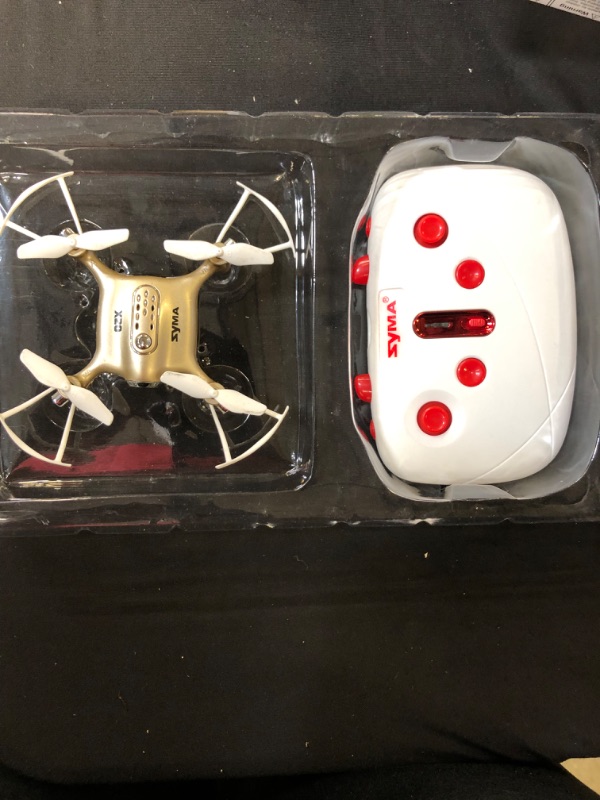 Photo 2 of Newest Syma X20 Mini Pocket Drone Headless Mode 2.4Ghz Nano LED RC Quadcopter Altitude Hold Gold