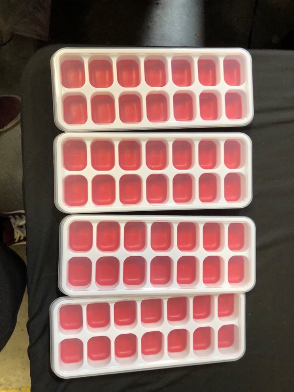 Photo 2 of 4 Pack Ice Cube Trays with Lids 