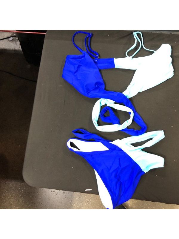 Photo 1 of 2 piece 2 toned blue bathing suit size small