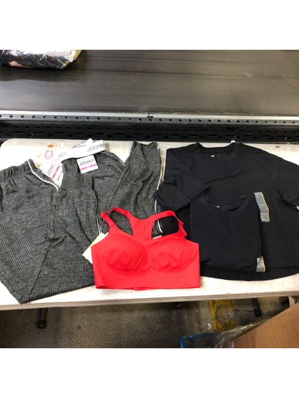 Photo 1 of 2 all in motion black short sleeves plus 2 grey jockey joggers including one all in motion high support sculpt trainer bra ALL SIZE SMALL