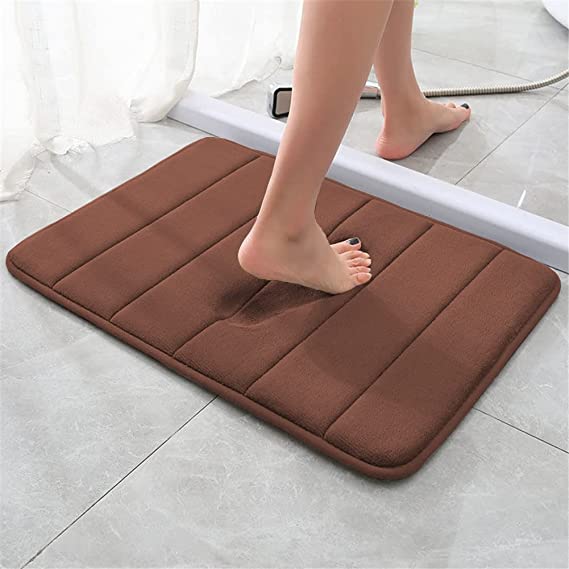 Photo 1 of Bathroom Rugs Memory Foam Bath matnon-Slip Rubber Back Cushion, Velvet Bathroom Carpet, Comfortable Soft Floor mat, Super Absorbent, Machine Washable
