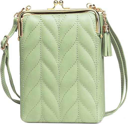 Photo 1 of Crossbody Bag Small Shoulder Phone Purse for women, Quilted Leather Wallet Handbag Satchel Daypack
