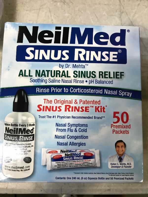 Photo 2 of  NeilMed Sinus Rinse - A Complete Sinus Nasal Rinse Kit, 50 count (Pack of 1)
--- exp 06/2026