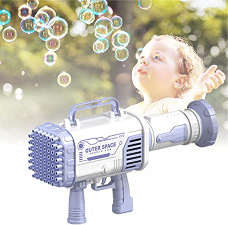 Photo 1 of CRONDA 60-Hole Rocket Launcher Shape Bubble Maker, Rocket Boom Bubble Gun, Bubble Machine for TIK Tok, Huge Bubble Maker, Bubble Machine for Kids and Toddlers (Purple)