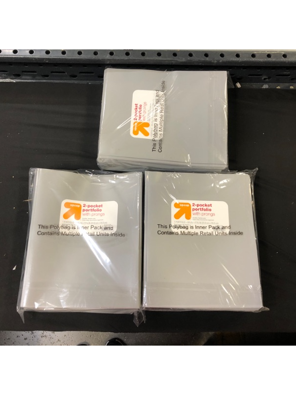 Photo 1 of 2 Pocket Plastic Folder with Prongs - up & up 
(3 packs) 
