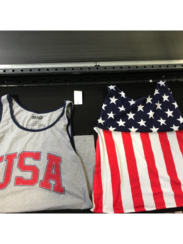 Photo 1 of  Men's USA Flag Tank Top - Heathered Gray XXL