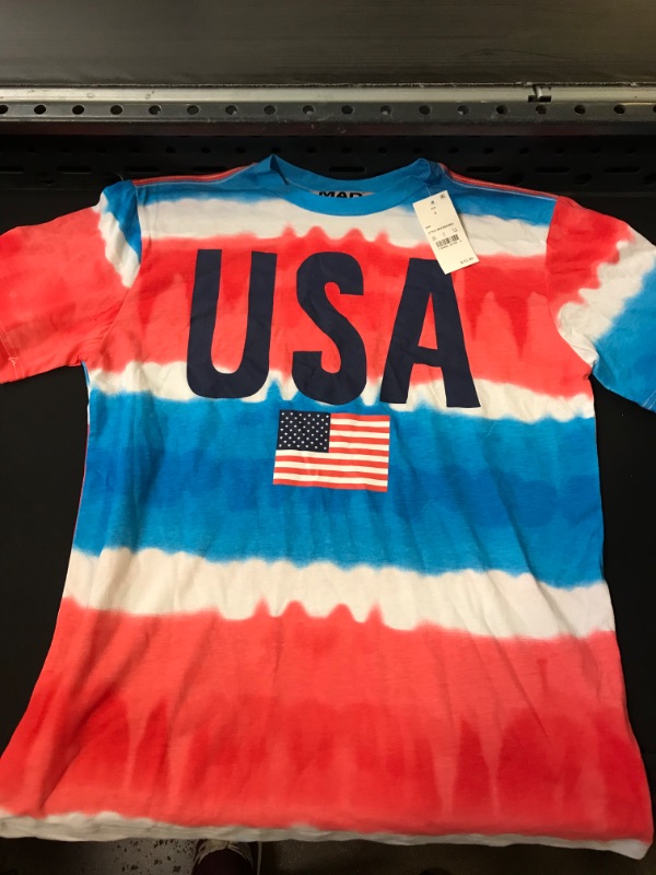 Photo 2 of 
Men's America Vertical Tie-Dye Short Sleeve Graphic T-Shirt - Blue/Red Size   S