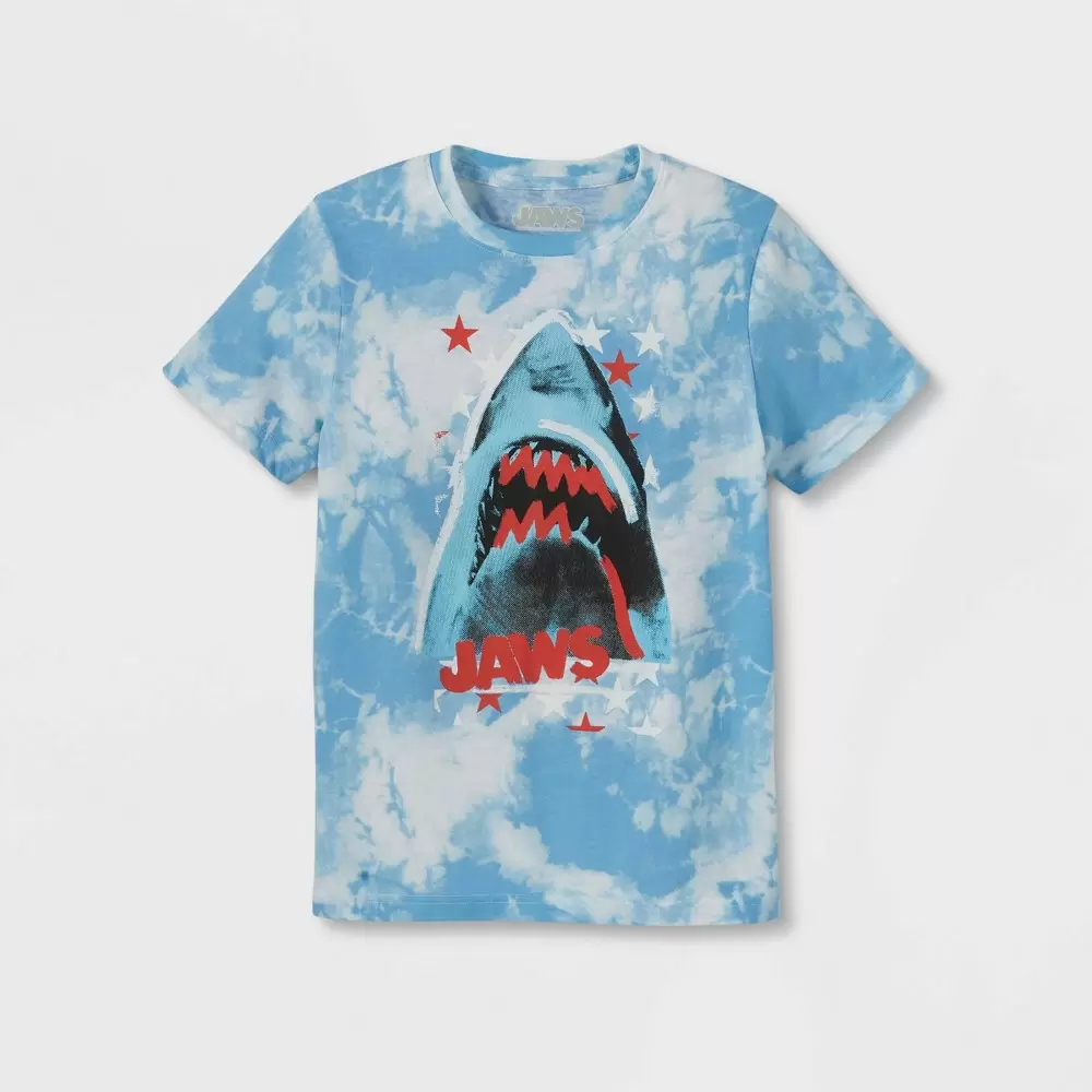 Photo 1 of Boys' JAWS Americana Short Sleeve Graphic T-Shirt - Blue Size XS-