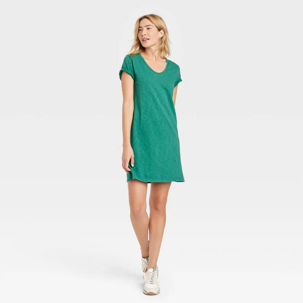 Photo 1 of  Women's Short Sleeve T-Shirt Dress - Universal Thread Teal Green Size  XS - 