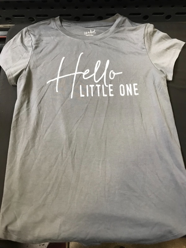 Photo 2 of  Short Sleeve Hello Little One Graphic Maternity T-Shirt  -- Size XS --